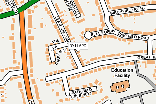 DY11 6PD map - OS OpenMap – Local (Ordnance Survey)