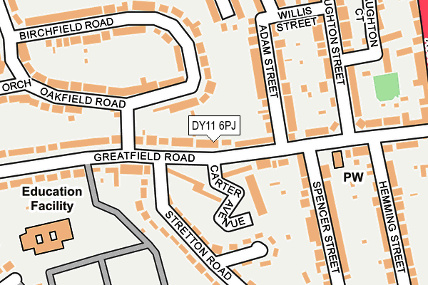 DY11 6PJ map - OS OpenMap – Local (Ordnance Survey)