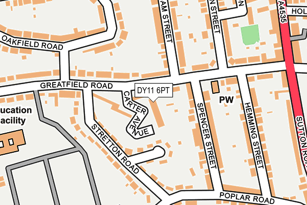 DY11 6PT map - OS OpenMap – Local (Ordnance Survey)