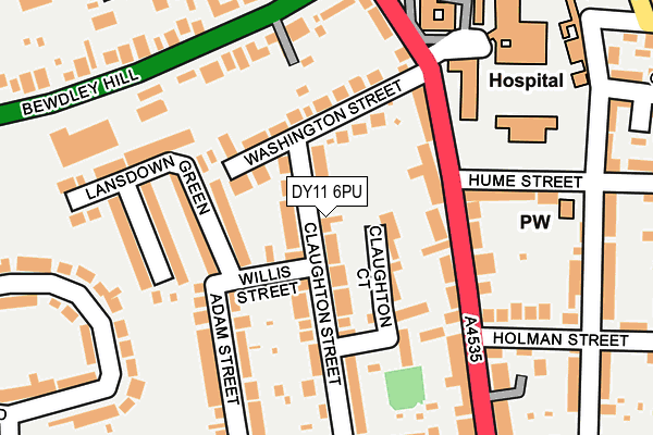 DY11 6PU map - OS OpenMap – Local (Ordnance Survey)