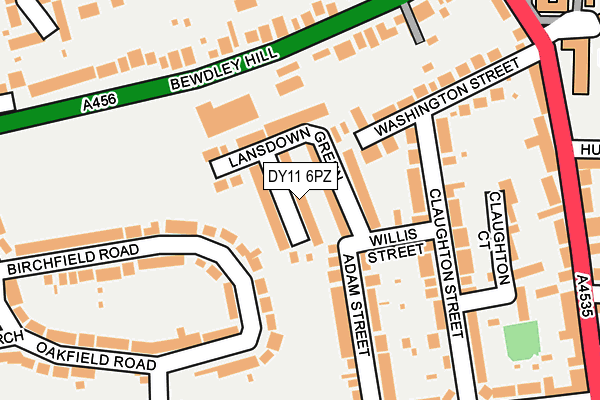 DY11 6PZ map - OS OpenMap – Local (Ordnance Survey)