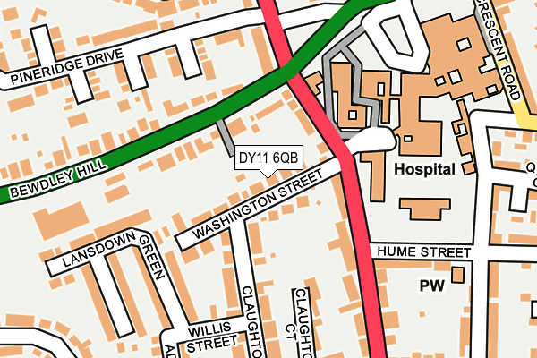 DY11 6QB map - OS OpenMap – Local (Ordnance Survey)