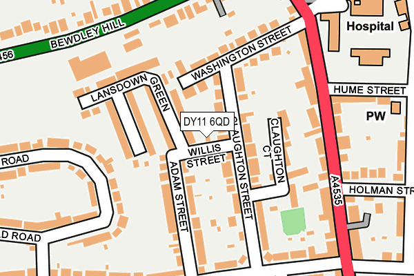 DY11 6QD map - OS OpenMap – Local (Ordnance Survey)