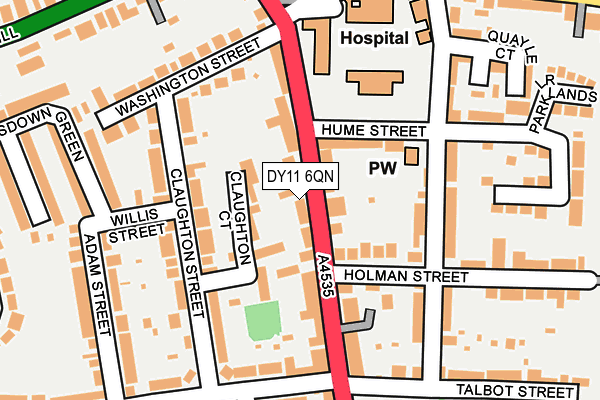 DY11 6QN map - OS OpenMap – Local (Ordnance Survey)