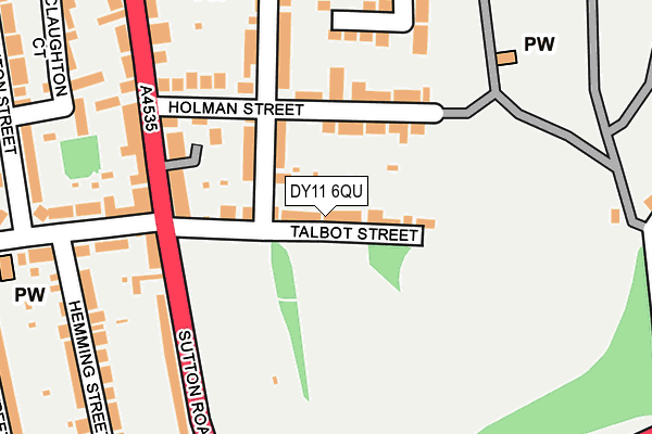 DY11 6QU map - OS OpenMap – Local (Ordnance Survey)