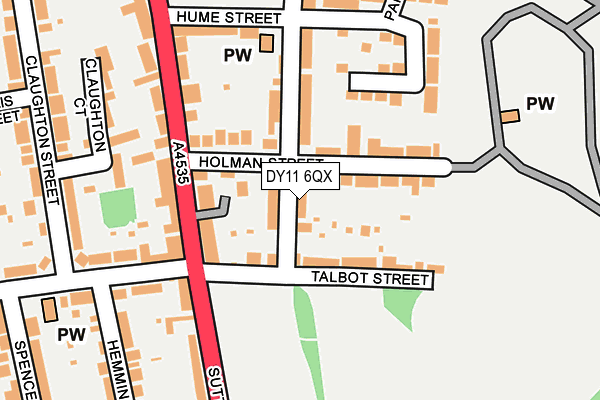 DY11 6QX map - OS OpenMap – Local (Ordnance Survey)
