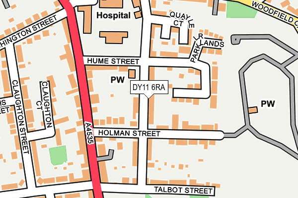DY11 6RA map - OS OpenMap – Local (Ordnance Survey)