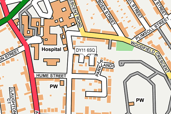 DY11 6SQ map - OS OpenMap – Local (Ordnance Survey)