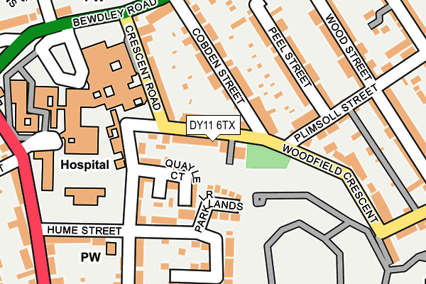 DY11 6TX map - OS OpenMap – Local (Ordnance Survey)