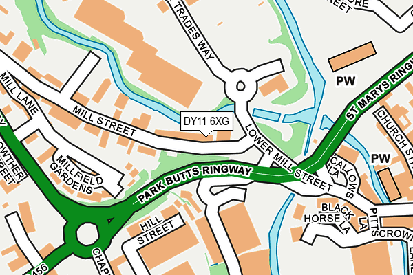 DY11 6XG map - OS OpenMap – Local (Ordnance Survey)