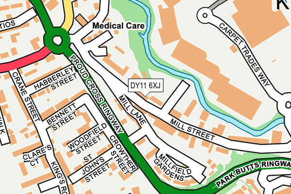 DY11 6XJ map - OS OpenMap – Local (Ordnance Survey)