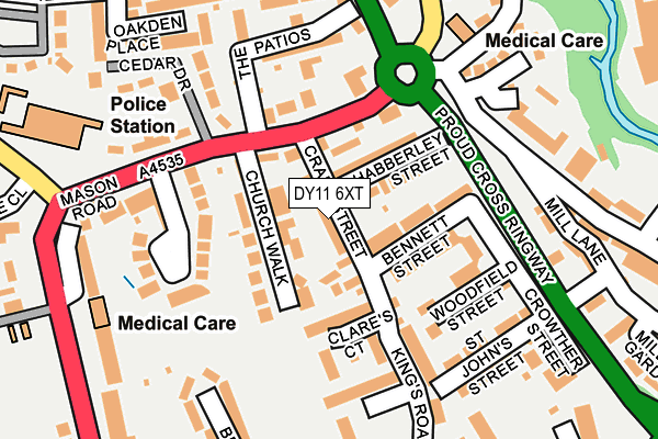 DY11 6XT map - OS OpenMap – Local (Ordnance Survey)