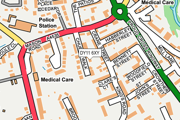 DY11 6XY map - OS OpenMap – Local (Ordnance Survey)