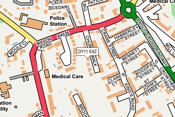 DY11 6XZ map - OS OpenMap – Local (Ordnance Survey)