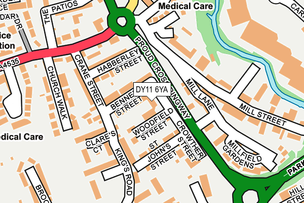 DY11 6YA map - OS OpenMap – Local (Ordnance Survey)