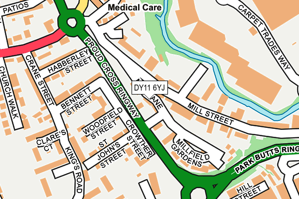 DY11 6YJ map - OS OpenMap – Local (Ordnance Survey)