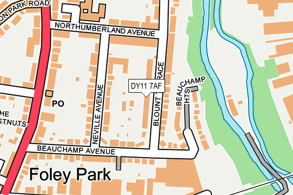 DY11 7AF map - OS OpenMap – Local (Ordnance Survey)