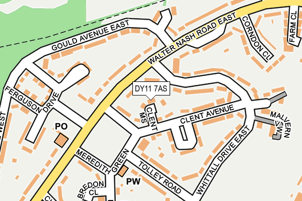 DY11 7AS map - OS OpenMap – Local (Ordnance Survey)