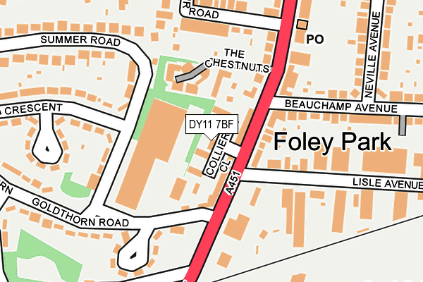 DY11 7BF map - OS OpenMap – Local (Ordnance Survey)