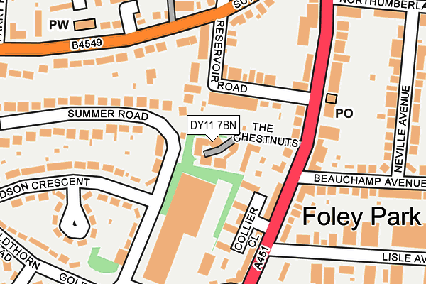 DY11 7BN map - OS OpenMap – Local (Ordnance Survey)