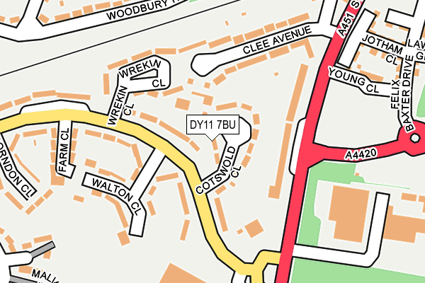 DY11 7BU map - OS OpenMap – Local (Ordnance Survey)