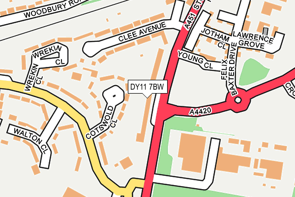 DY11 7BW map - OS OpenMap – Local (Ordnance Survey)