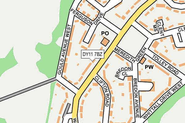 DY11 7BZ map - OS OpenMap – Local (Ordnance Survey)