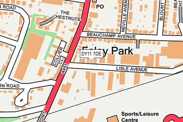 DY11 7DE map - OS OpenMap – Local (Ordnance Survey)