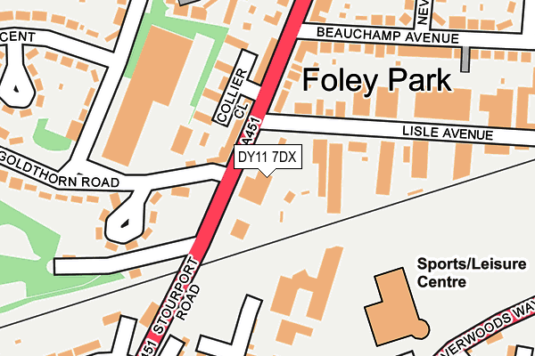 DY11 7DX map - OS OpenMap – Local (Ordnance Survey)