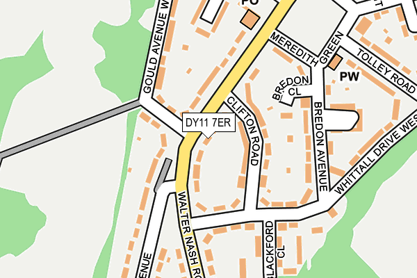 DY11 7ER map - OS OpenMap – Local (Ordnance Survey)