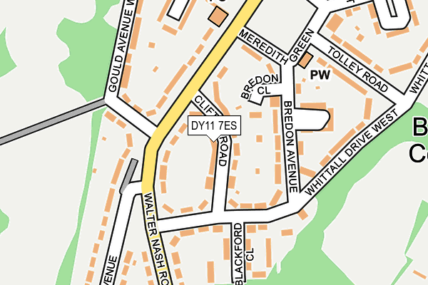 DY11 7ES map - OS OpenMap – Local (Ordnance Survey)