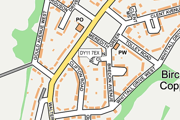 DY11 7EX map - OS OpenMap – Local (Ordnance Survey)
