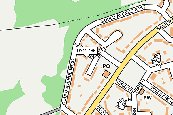 DY11 7HE map - OS OpenMap – Local (Ordnance Survey)