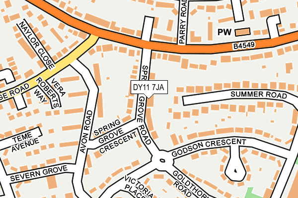 DY11 7JA map - OS OpenMap – Local (Ordnance Survey)