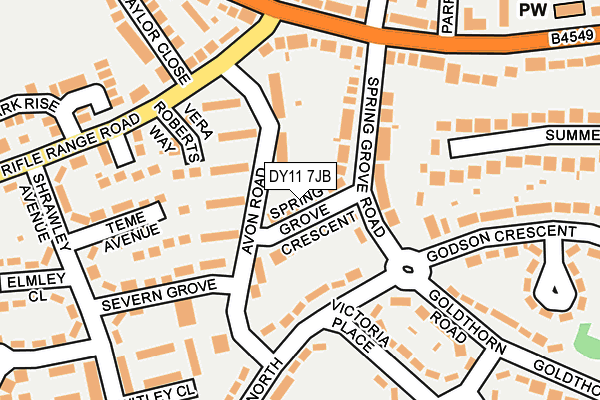 DY11 7JB map - OS OpenMap – Local (Ordnance Survey)