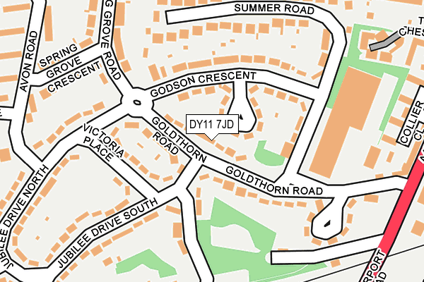 DY11 7JD map - OS OpenMap – Local (Ordnance Survey)