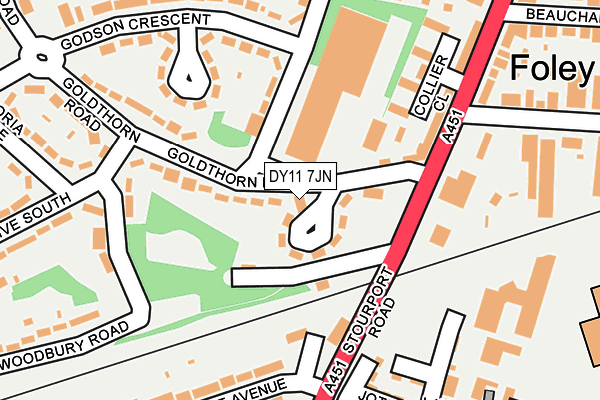 DY11 7JN map - OS OpenMap – Local (Ordnance Survey)