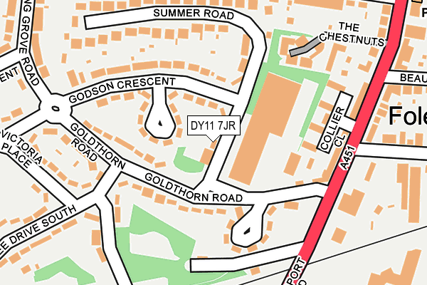 DY11 7JR map - OS OpenMap – Local (Ordnance Survey)