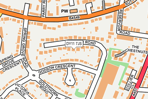 DY11 7JS map - OS OpenMap – Local (Ordnance Survey)
