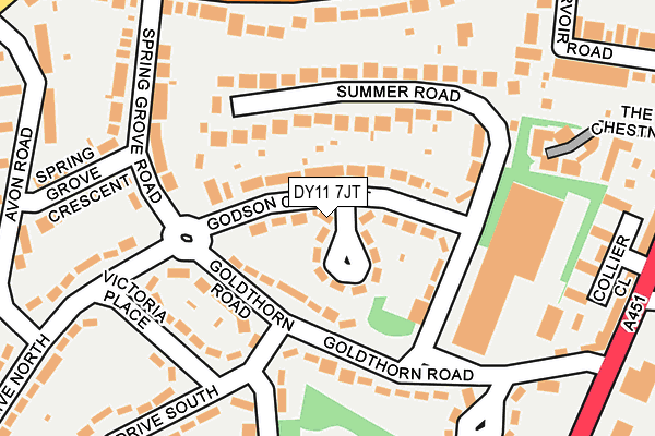 DY11 7JT map - OS OpenMap – Local (Ordnance Survey)