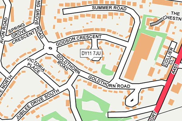 DY11 7JU map - OS OpenMap – Local (Ordnance Survey)
