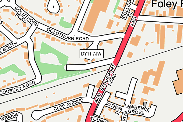 DY11 7JW map - OS OpenMap – Local (Ordnance Survey)