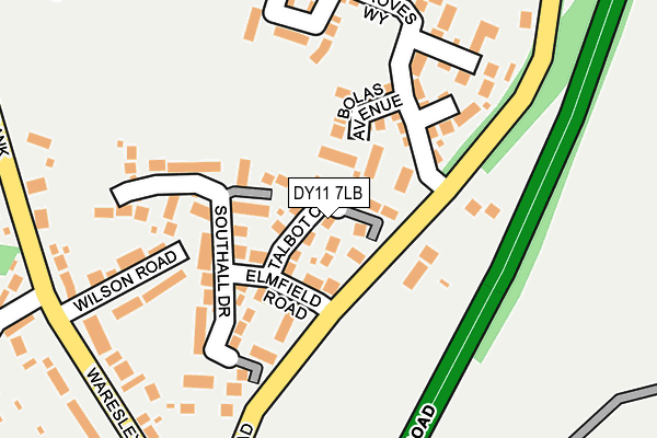 DY11 7LB map - OS OpenMap – Local (Ordnance Survey)