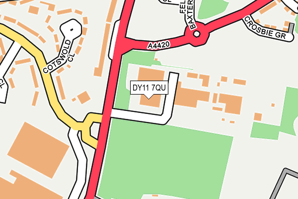 DY11 7QU map - OS OpenMap – Local (Ordnance Survey)