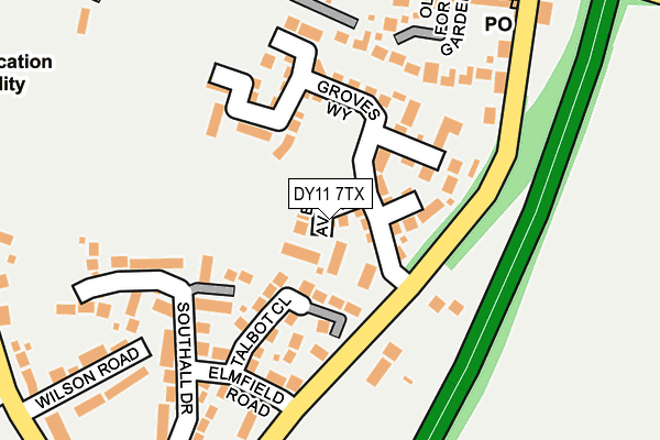 DY11 7TX map - OS OpenMap – Local (Ordnance Survey)
