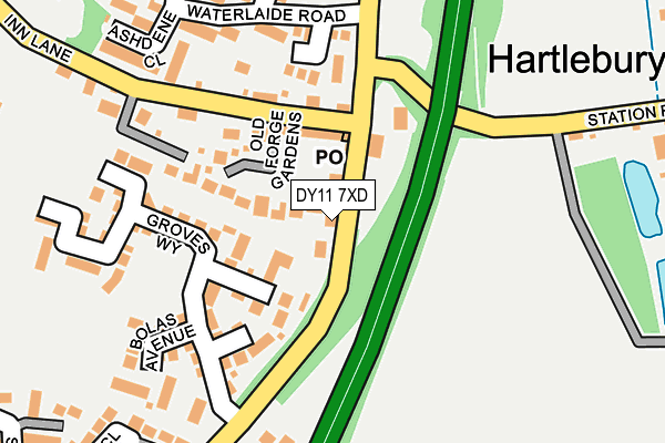 DY11 7XD map - OS OpenMap – Local (Ordnance Survey)