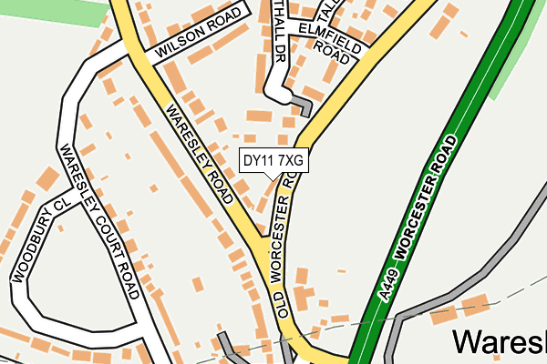 DY11 7XG map - OS OpenMap – Local (Ordnance Survey)