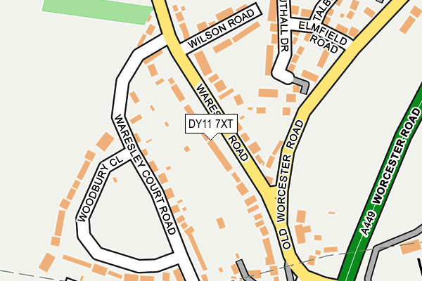 DY11 7XT map - OS OpenMap – Local (Ordnance Survey)