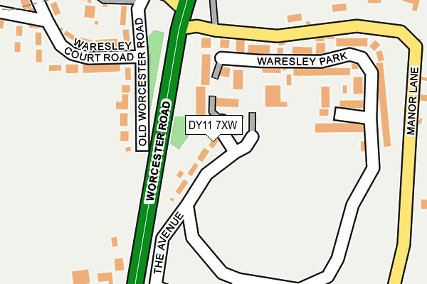 DY11 7XW map - OS OpenMap – Local (Ordnance Survey)
