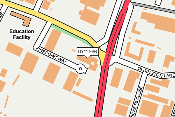 DY11 9SB map - OS OpenMap – Local (Ordnance Survey)